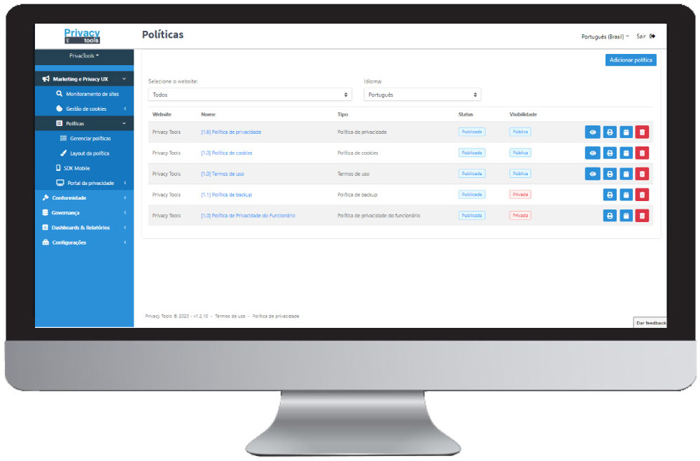 PrivacyTools - LGPD - Políticas
